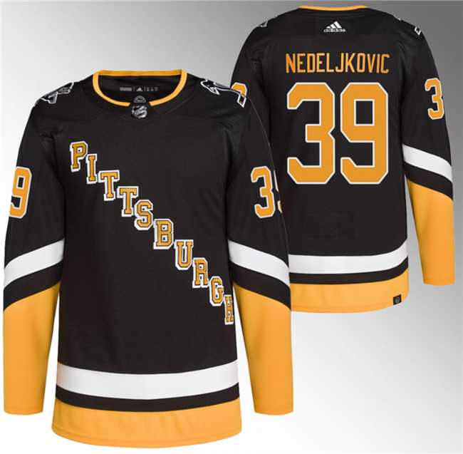 Mens Pittsburgh Penguins #39 Alex Nedeljkovic Black 2021-22 Alternate Primegreen Stitched Jersey->pittsburgh penguins->NHL Jersey